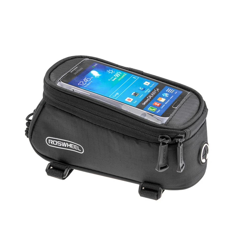 Cheap Waterproof frame front head tube bicycle bag front beam riding mobile phone bag 4.8 / 5.5 inch touch screen bike accessories 6