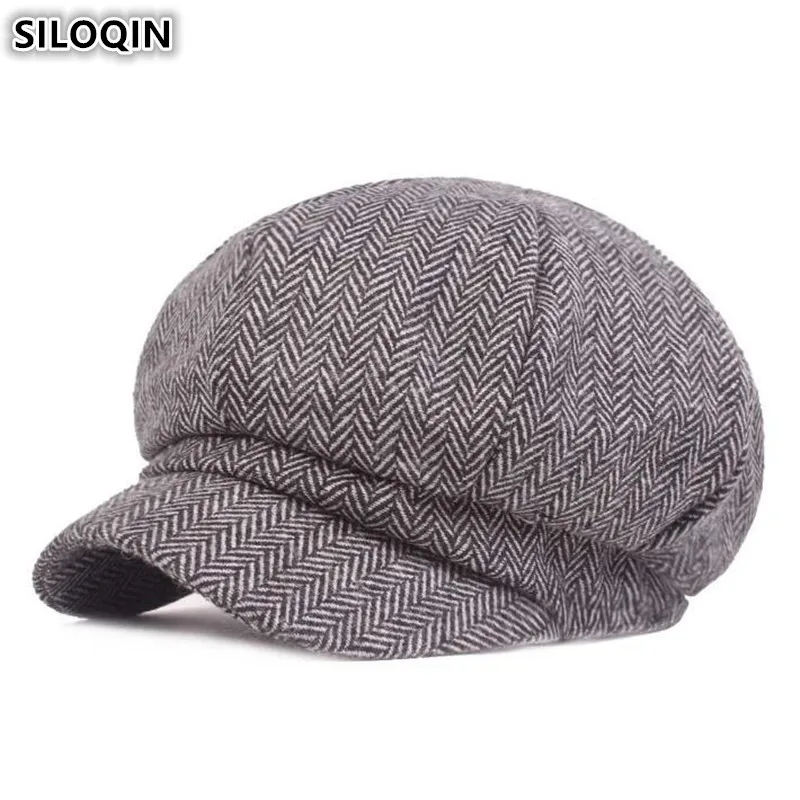 

SILOQIN Snapback Cap Women's Hats Newsboy Caps Simple Fashion Retro Men's Cotton Beret New Autumn Winter Vintage Couple Hat