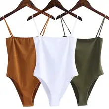 Новые модные женские боди, сексуальный комбинезон с открытыми плечами и открытой спиной, боди с бретельками, женские черные повседневные хлопковые боди#2