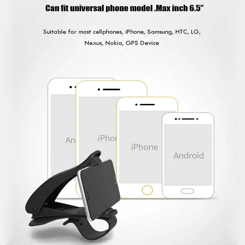 Автомобильный держатель для телефона с поворотом на 360 градусов, автомобильный держатель для безопасного вождения, универсальный кронштейн HUD для iPhone X Galaxy S8 Note 8