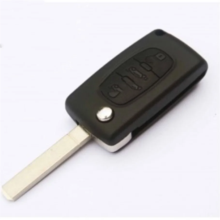 

3 Buttons Uncut Blade Flip Folding Remote key protection cover Replacement for PEUGEOT 207 307 407 308 607 hot~