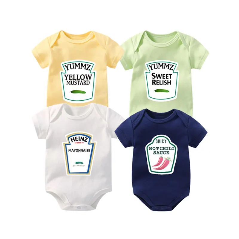 

YSCULBUTOL YUMMZ YELLOW MUSTARD and SWEET RELISH MAYONNAISE and SPICY HOT CHILI SAUCE TWINS BABY BOYS and GIRLS baby