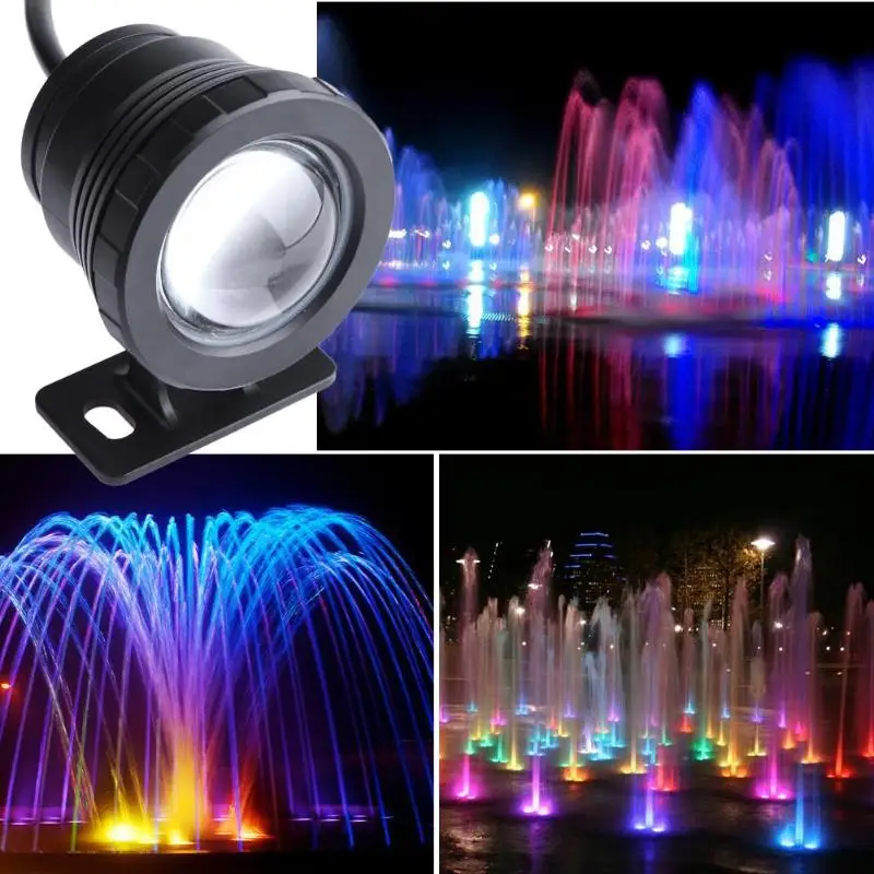 

US RGB LED Underwater Lamp 16 Colors 24 Keys Fountain Remote Control Swimming Pool Pond Projector Decor Waterproof Submersible