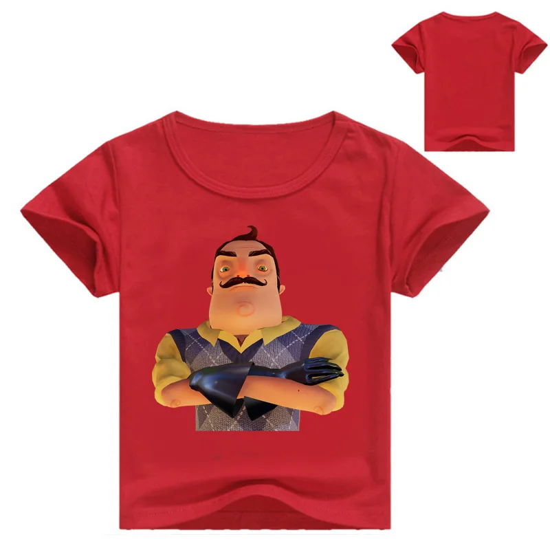 

Summer 2019 Kids Cartoon Hello Neighbor Game Pattern T shirt Baby Girls Summer Short Sleeve T-shirt Boys Casual Funny Clothes
