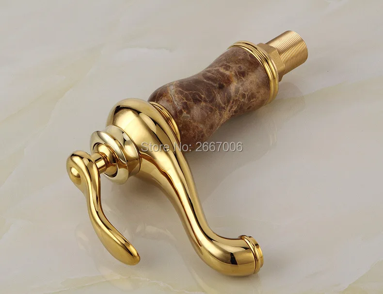 شحن مجاني جديد الذهبي صنبور الحمام الغرور بالوعة الحجر والرخام أنابيب النحاس صنبور مع صنبور خلاط صنبور الفاخرة ZR808