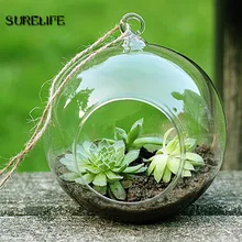 8 шт. Террариум шар прозрачная подвесная ваза стеклянная для цветов Растения контейнер микро пейзаж DIY свадебный подсвечник подставка для свечей