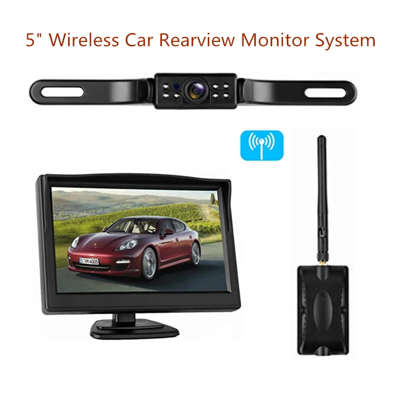 

5" TFT 2.4G Wireless Car Rearview Monitor System 170 degree Backup Camera Kit For Van