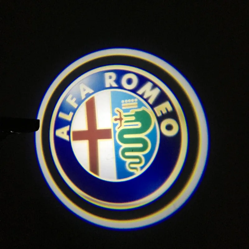 2 шт. для Alfa Romeo светодиодный светильник для двери автомобиля с логотипом Giulia Giulietta Mito Stelvio Brera 147 156 159