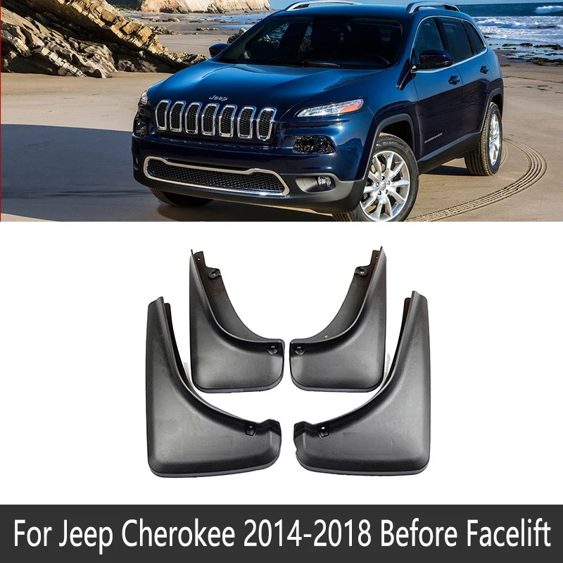 4 Mud Flaps Splash Guard Fender Car Mudguard for Jeep Cherokee 2014-2018