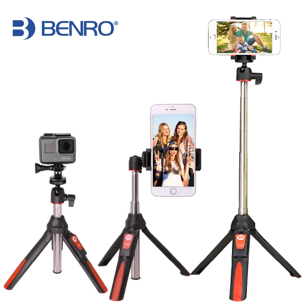 Online BENRO 33 zoll Handheld Stativ Selfie Stick 3 in 1 Bluetooth Erweiterbar Einbein Selfie Stick Stativ für iPhone 8 Samsung gopro 4 5