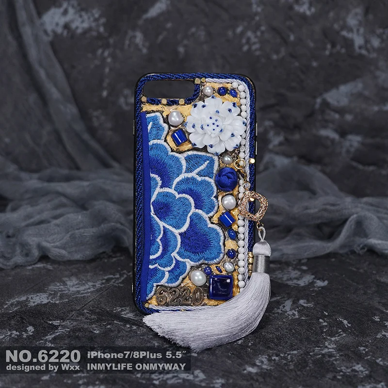 

Blue and white style phone case for iphone xs max for iphone 7 plus original factory limited edition for iphone 8