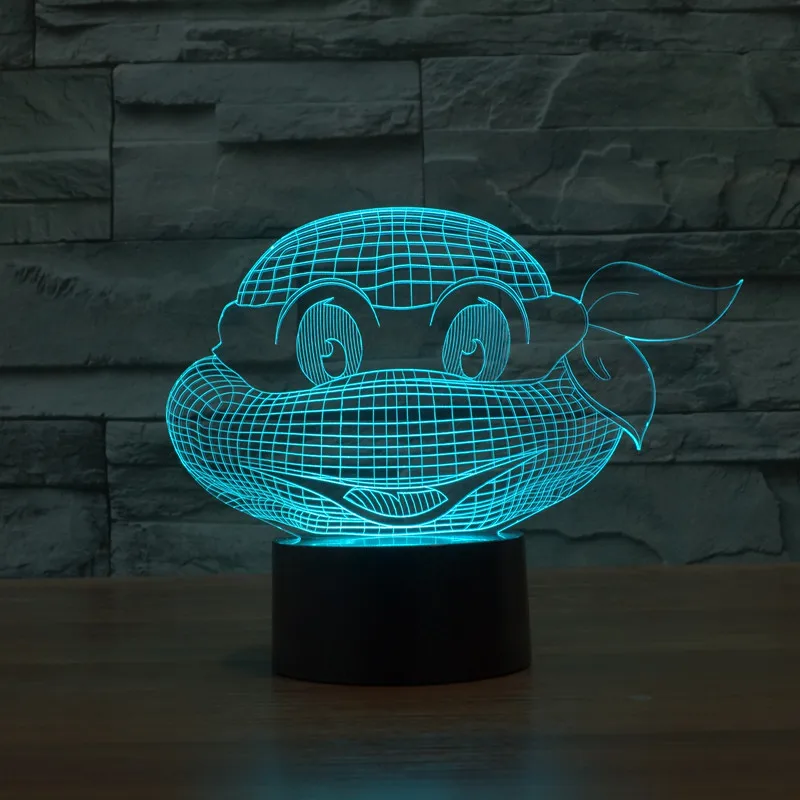 5V USB 3D Lamp Ninja Turtle Figure Toys Lighting LED Luminaria Night