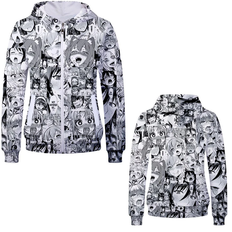 2019 Unisex Cotton Hooded Sweatshirt Anime Aheigao Uniform 3D Hoodies Cute Cartoon Cosplay Costume Hoodies