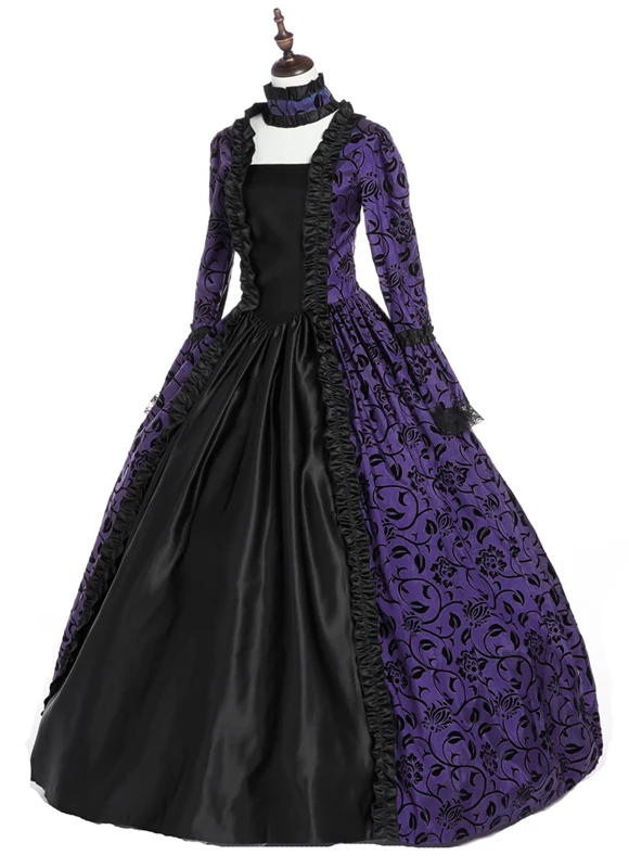 Purple and Black  Victorian Dress