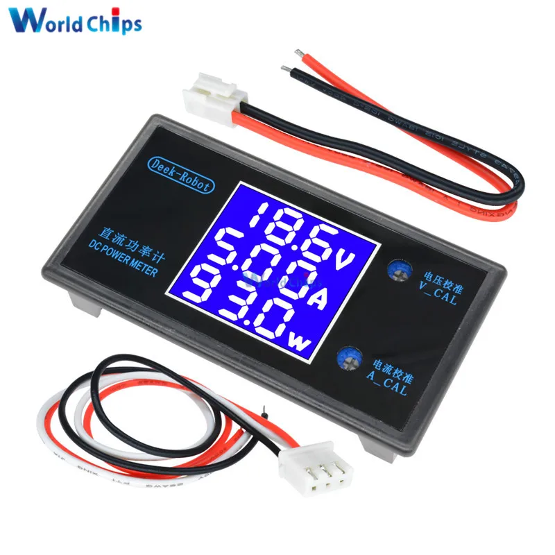 DC 0-100V 1000W 0-50V 250W 5A LCD Digital Voltmeter Ammeter Wattmeter Voltage Current Power Meter Volt Detector Tester Monitor - Цвет: 50V 5A