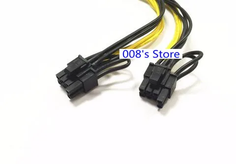 جديد 20 سنتيمتر pc امدادات الطاقة الكابل cpu موليكس 6 دبوس إلى 2 pci-e 8 (6 + 2) موصلات دبوس بطاقة الرسومات 18awg صريح الغائر الخطان