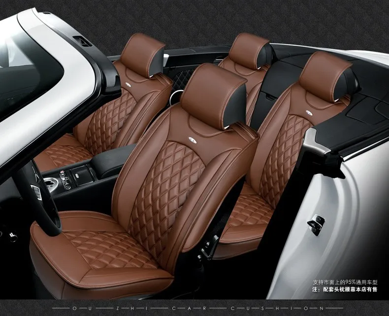 Для GMC Sierra Юкон черный бренд кофе роскошные мягкие кожаные чехлы на сиденья автомобиля спереди и сзади полный набор водонепроницаемый автомобиля сиденья