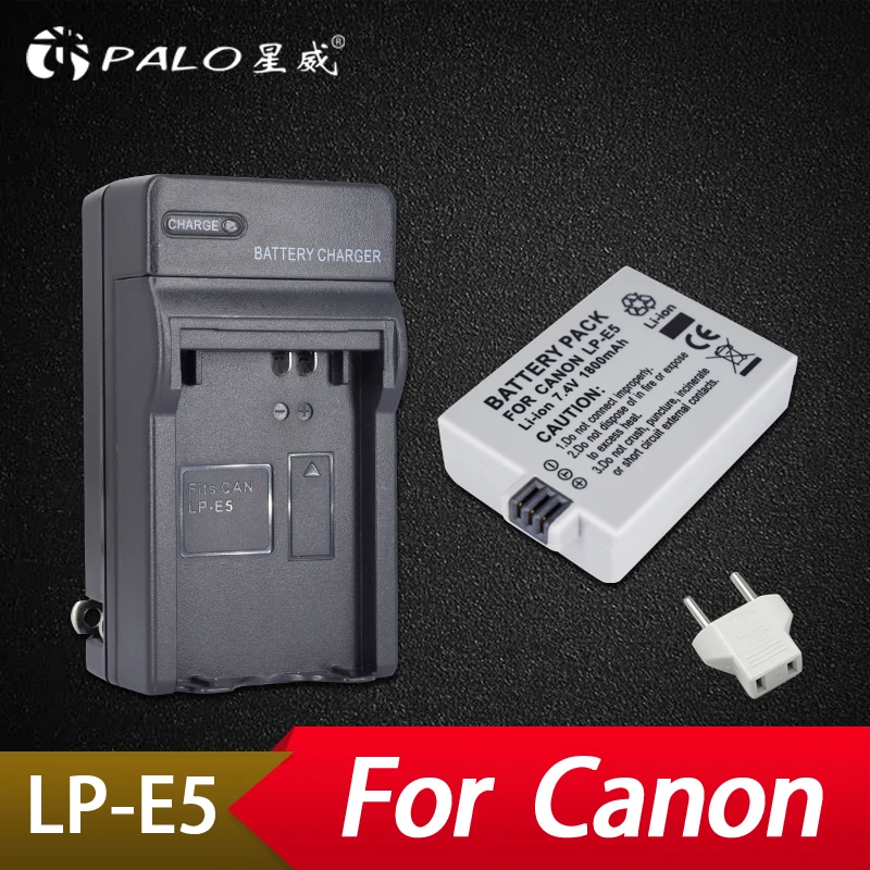 

Palo 1x bateria LPE5 LP-E5 LP E5 Battery +Dual Charger For Canon 450D 500D 1000D Kiss X2 X3 F Rebel XSi Xli XS