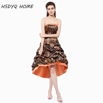 

HSDYQ HOME Strapless Bridesmaid Dress 2018 Formal Gowns High Low Camo Wedding Party Dresses New Arrival