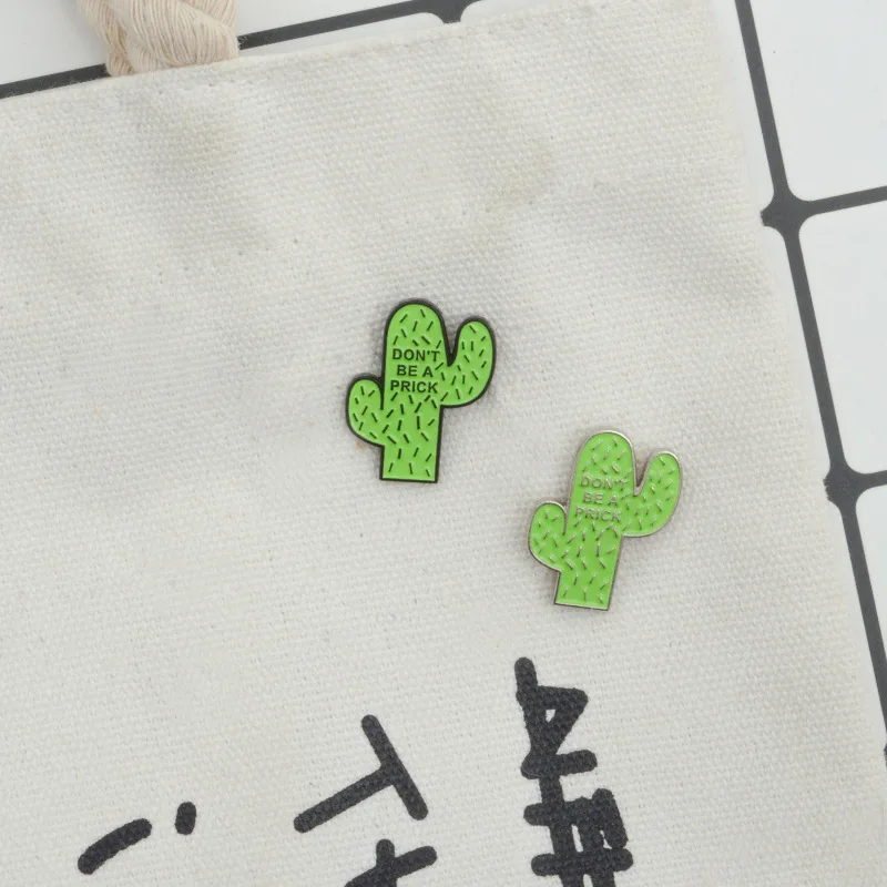 Cartoon Fashion Enamel Pin Metal Brooch Mini Green Plant Potted Cactus Button Brooches Denim Jackets Collar Badge Pins (2)