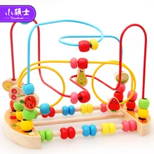 Kidus Wooden Math Toy Counting Circles Bead Abacus Wire Maze Roller Coaster Montessori Educational for Children