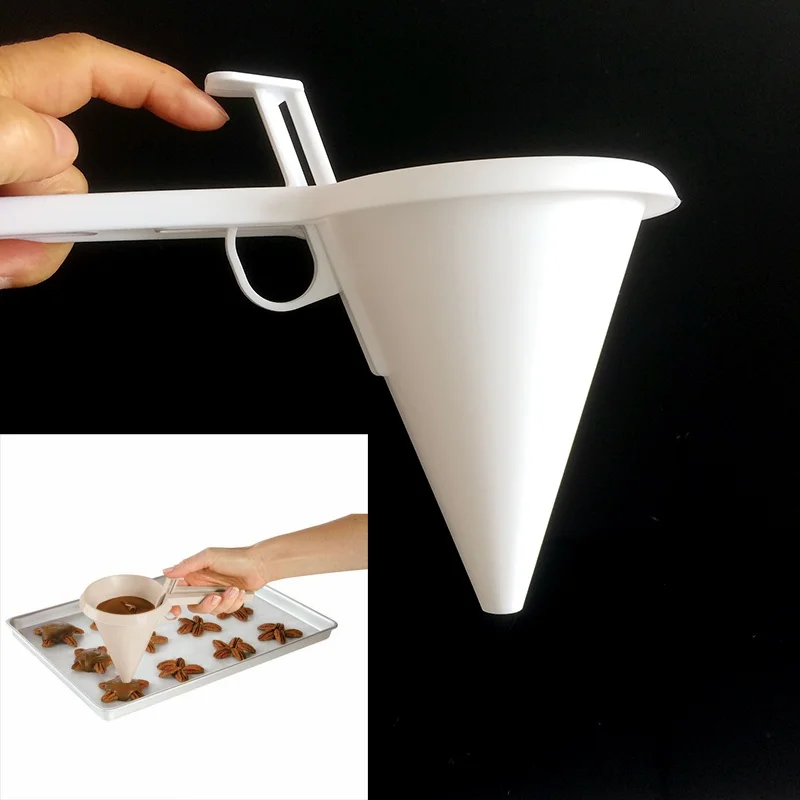 

New Baking Pastry Tool Adjustable Icing Candy Melt Batter Easy Pour Funnel Chocolate Mold Pancake Muffin Funnel