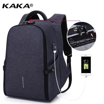 

KAKA 15.6 Inch Waterproof Men Backpack 2019 Charging College Students Bag Laptop Backpack For 15.6 Inch School Bags D275