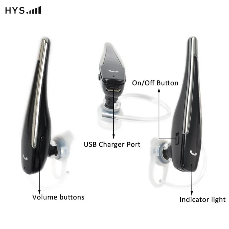 1Pair=2PCS VHF UHF Mini Ear hook Wireless Bluetooth Stereo Headphones