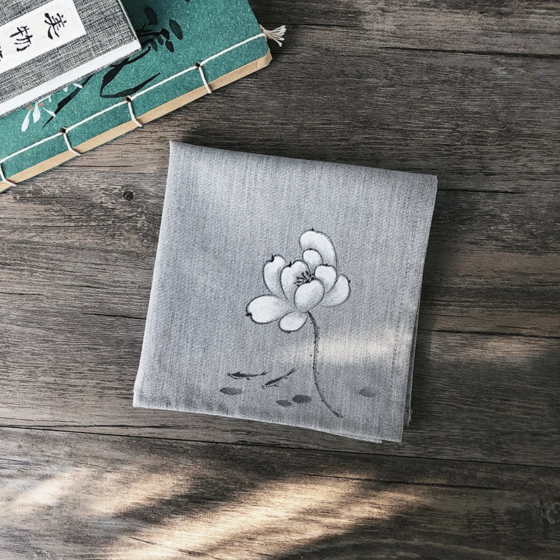 

Cotton fashion handkerchief men and women antique handcuffs small pocket square cotton hand-painted retro gifts