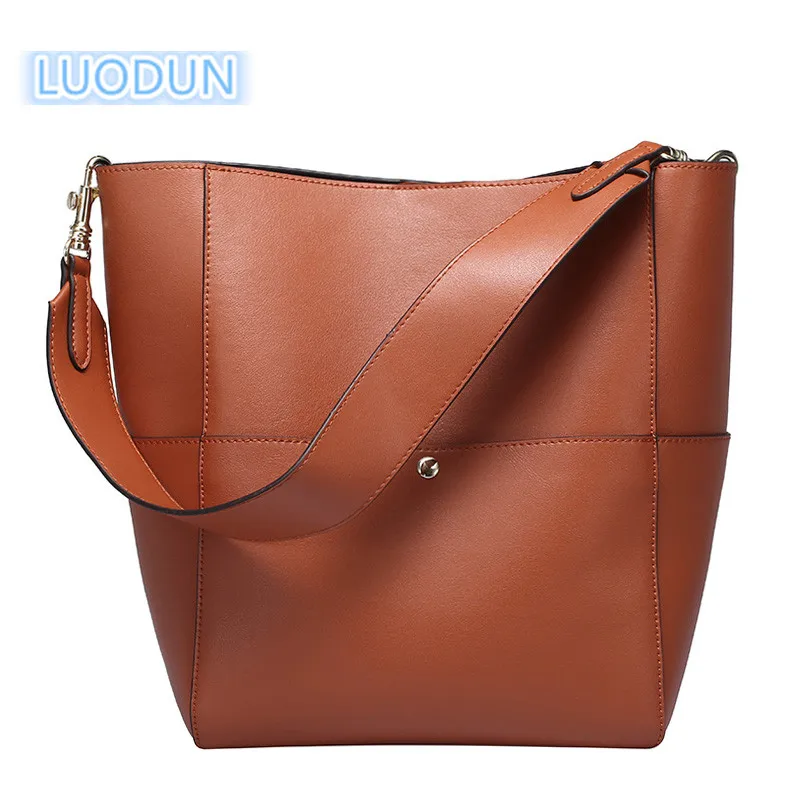 

LUODUN 2018 new stylish fashion trend leather handbag ladies bucket bag ladies laptop diagonal package