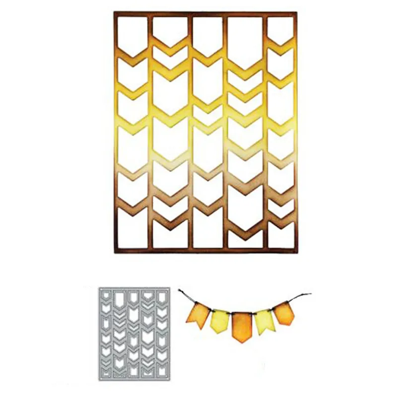 

GJCrafts Chevron Background Dies Metal Cutting Dies for Scrapbooking Card Making Album Embossing Crafts Paper Stencil Craft Dies