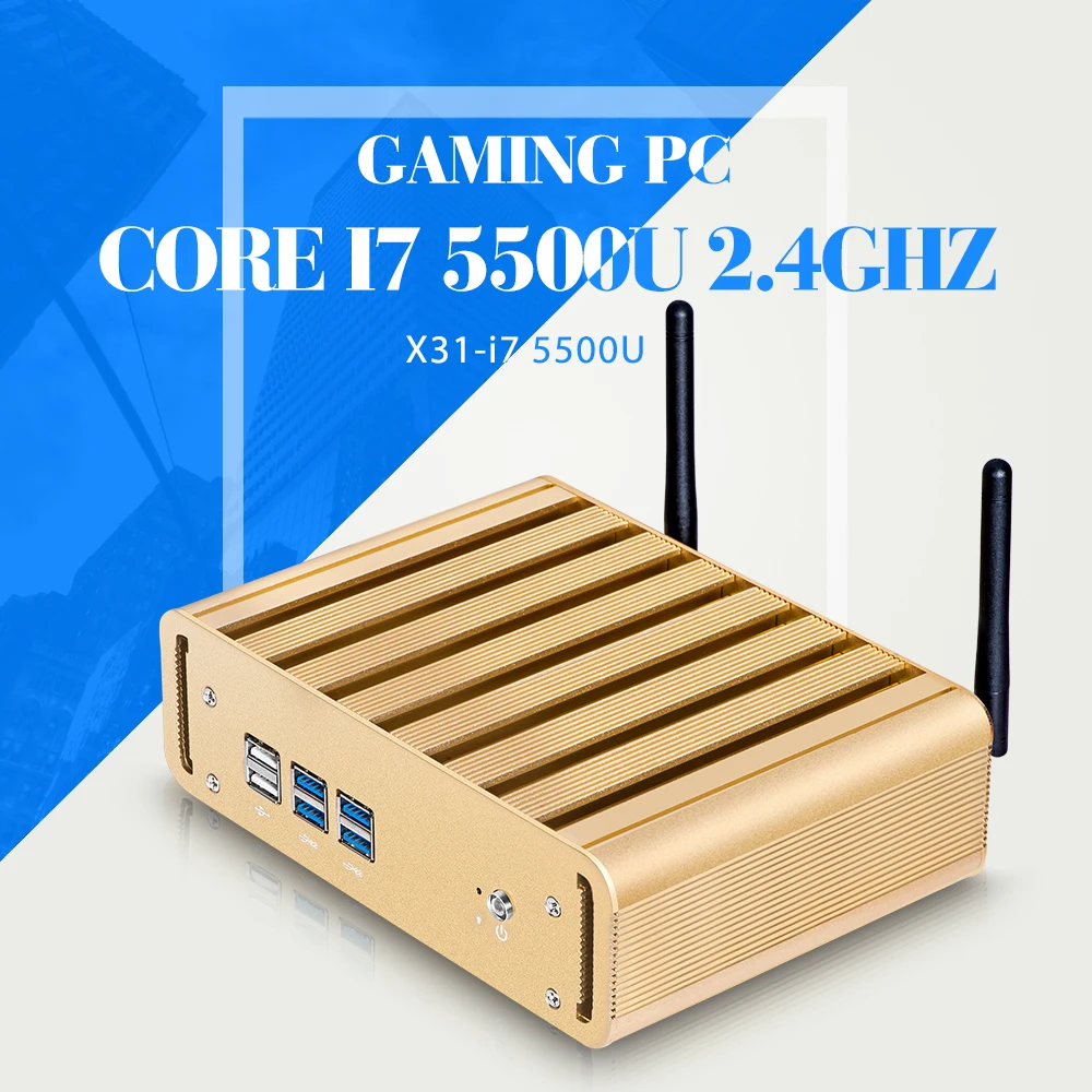 laptop computer Core i3 5005U 2GHz Barebone Fanless Mini PC desktop computer Windows 7 8 10