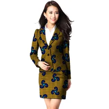 Dashiki print women skirt suits fashion suit jackets sets Ankara pattern customized African outfits for party/wedding