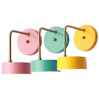 

Nordic wrought iron bedroom bedside wall lamp simple hotel background wall lamp living room aisle lighting mx4151945