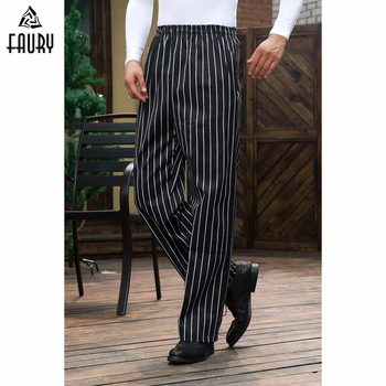 

M-3XL New Arrival Wholesale Restaurant Kitchen Food Service Bakery Coffee Shop Work Wear Pants Men Waiter Cookers Pants Trousers