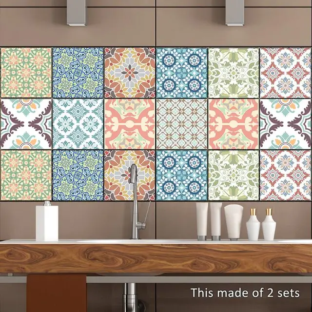 10 stks/set Retro Vintage Tegels Stickers Badkamer Keuken Wasbare ... 10 stks/set Retro Vintage Tegels Stickers Badkamer Keuken Wasbare ...