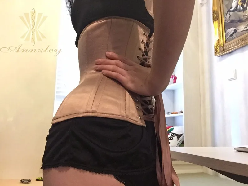 Annzley Quality Real Silk 20 Steel Spiral Bones Waist Training Corsets And Bustiers Underbust Korsett Corset Wholesale  (3)