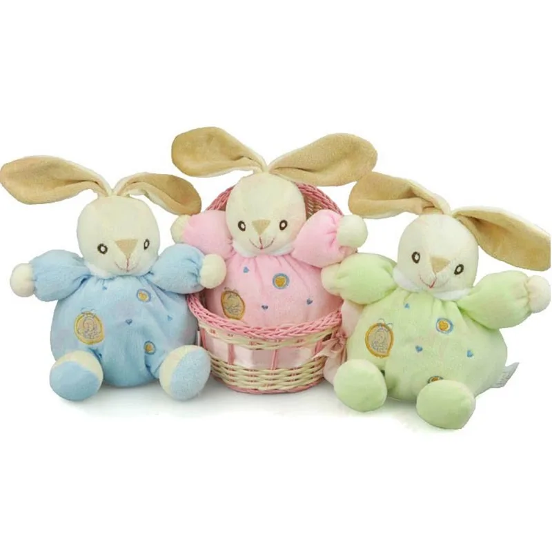 Lovely Fluffy Soft Bunny Rabbit Plush Rattle Toys Stuffed Animals