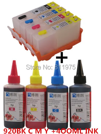 BLOOM 920XL 920 Refillable INK cartridge for HP Officejet 6000 6500 6500A 7000 7500A + for hp Premium 4 Color Dye Ink 400ML BLOOM 920XL 920 Refillable INK cartridge for HP Officejet 6000 6500 6500A 7000 7500A + for hp Premium 4 Color Dye Ink 400ML