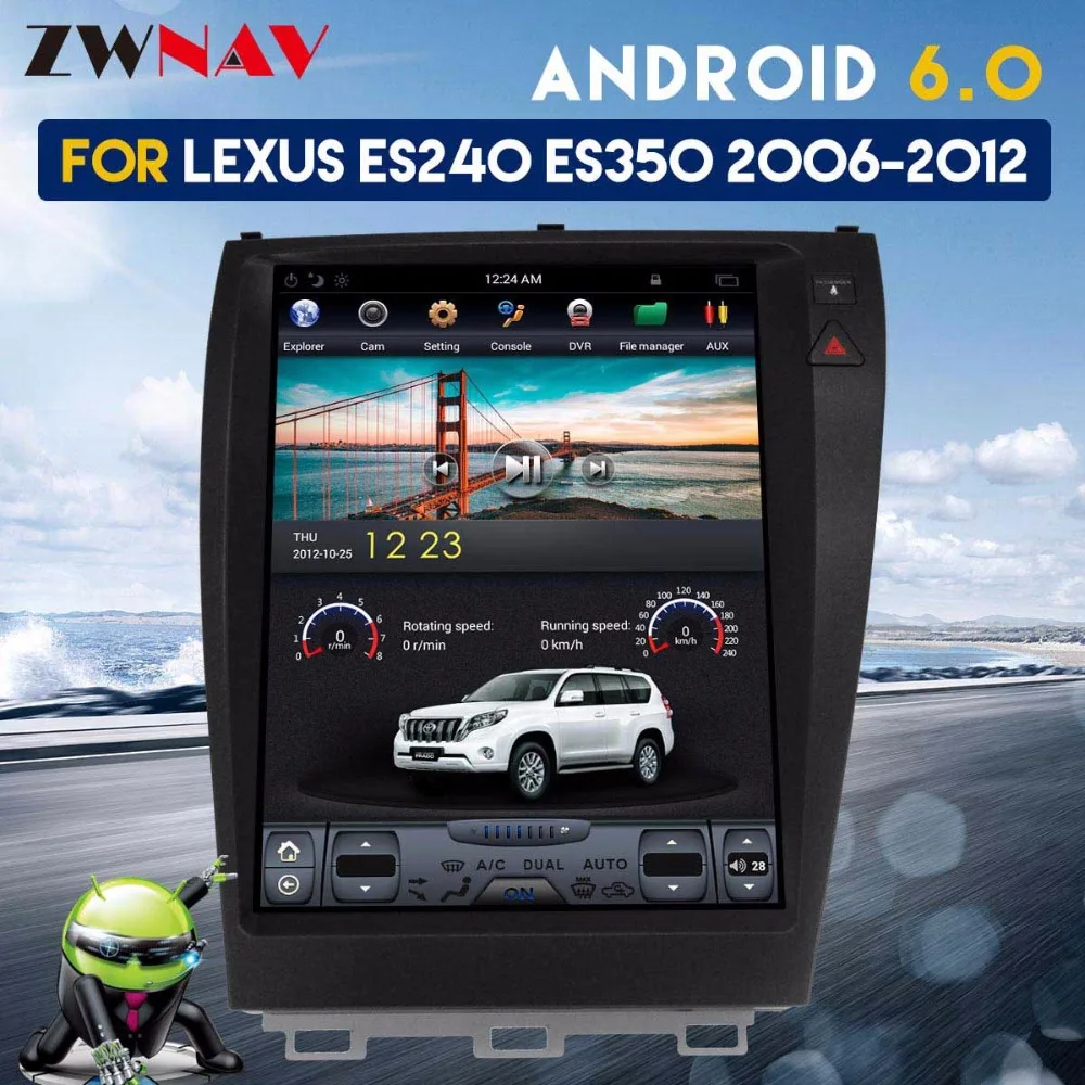 

ZWNVA Tesla Style IPS Screen For Lexus ES240 ES250 ES300 ES330 ES350 Android 6.0 2+64GB Radio Car GPS Navigation No DVD Player