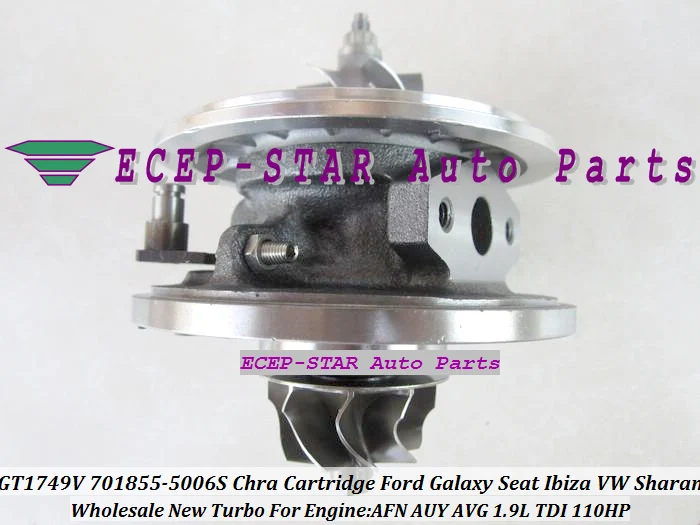 GT1749V 701855-5006S Turbo CHRA Cartridge Turbocharger Core Galaxy Seat Ibiza Volkswagen VW Sharan AFN AUY AVG 1.9L TDI 110HP (4)