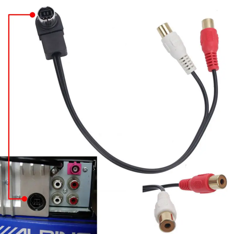 KCA-121B AUX RCA Audio Cable Interface For ALPINE i-POD MP3 XM SIRIUS HD DVD NAV (1)