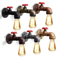 E27 Vintage Industrial retro rústico soporte de luz de pared lámpara Base aplique de Luz Accesorios tuberías de agua estilo decoración interior