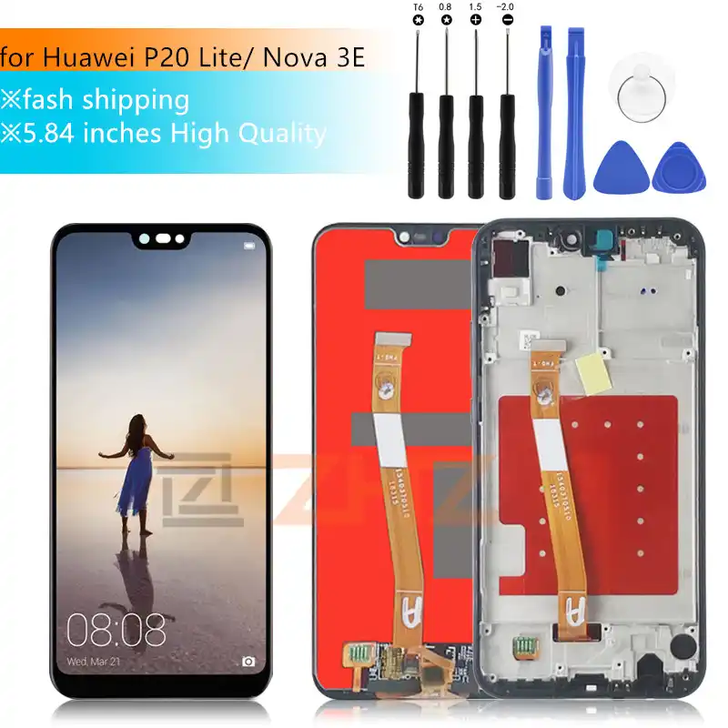 For Huawei P Lite Lcd Display Touch Screen Digitizer Assembly Replacement Frame For Huawei P Lite Ane Lx1 Ane Lx3 Nova 3e Mobile Phone Lcd Screens Aliexpress