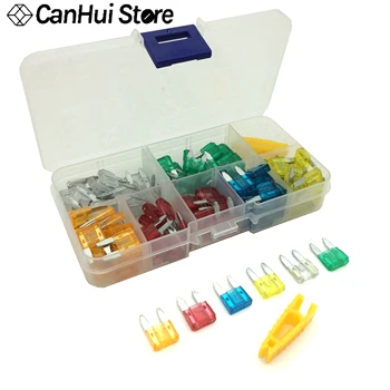 

120pcs/lot Car Truck Small Size MINI Blade Fuses 5A 10A 15A 20A 25A 30A AMP Plastic Box Assortment with Clip