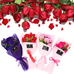 Букет роз сохранились цветок день Святого Валентина День матери 7 шт./компл. мыло красивое мыло цветок Романтический искусственные цветы