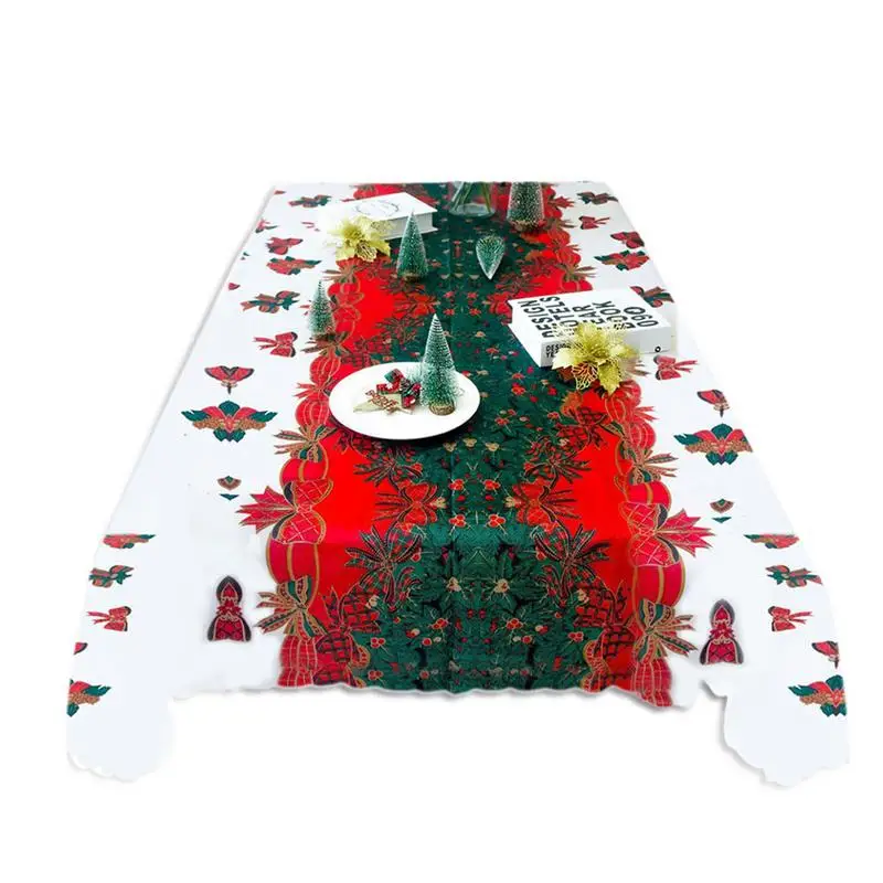 150x180 см, новогодняя, Рождественская скатерть, кухонный обеденный стол, украшения для дома, прямоугольные вечерние скатерти, Рождественское украшение