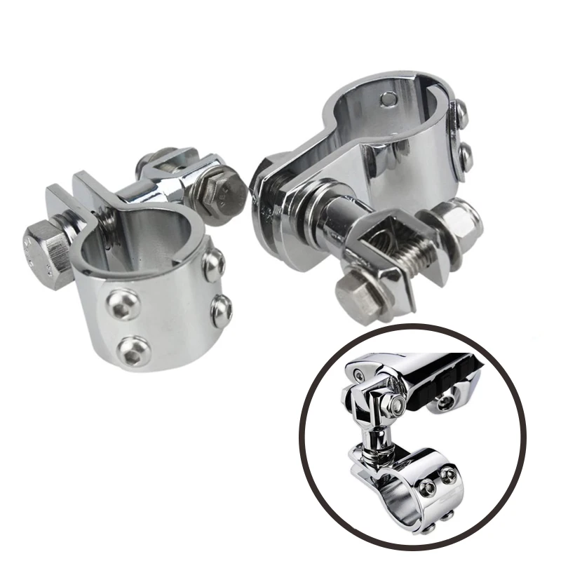 Motorcycle 1 1/4" 32mm Chrome Motorcycle Highway Crash Bar Footpegs