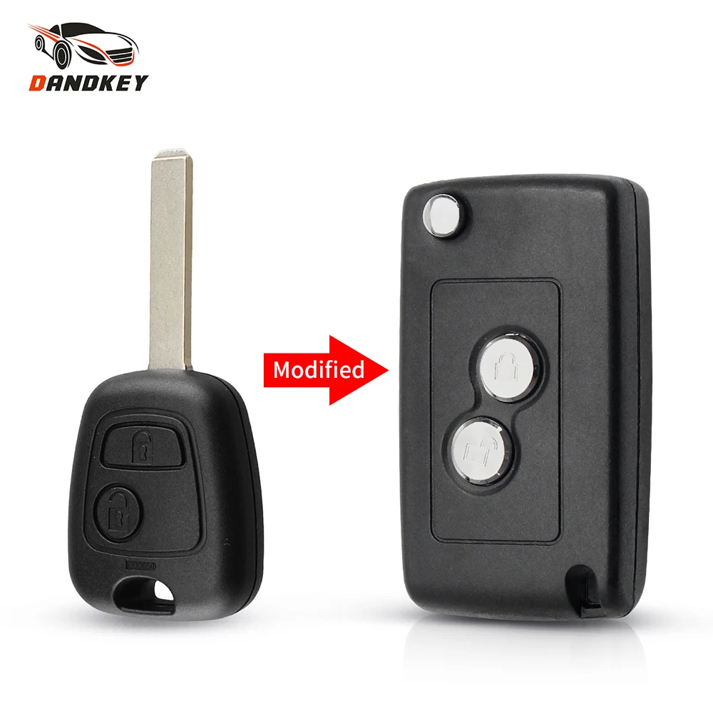 Dandkey измененный 2 кнопки чехол для дистанционного ключа от машины Citroen C1 C2 C3 C4 C5 C8