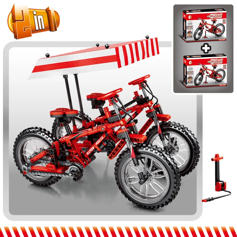 

Science and Technology Creative Mechanical Code Double Change Mountain Bike Toy Assembly Blocks 703302 Kid's Toys Bike Boy Toys